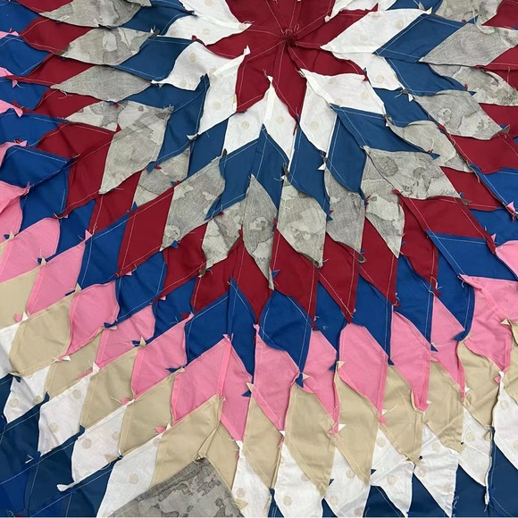 Handmade Texas Lone Star sewing Patchwork 100%Cotton Queen size Quilt Top/Topper - Picture 2 of 4